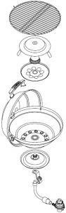 Magma Marine Kettle® 2 gazlı ocak/mangal kombinasyonu /368mm
