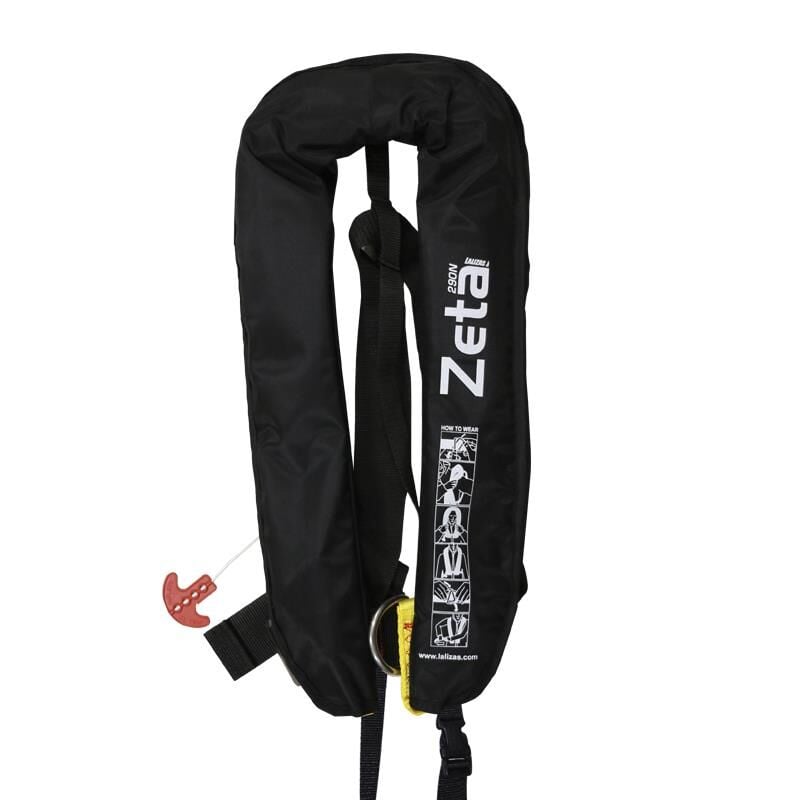 ZETA ŞIŞME CANYELEĞI,OTOMA.YETIŞKIN 290N,ISO 12402-2,D-HALKA & BACAK ARAS. KAYIŞ,SIYAH