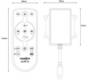 Aquatic AQ-RF-34 radyo frekanslı el tipi kumanda