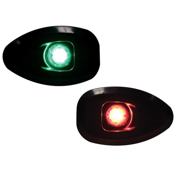 MICRO LED 12 İskele&Sancak 112.5° Feneri,Yüzey mon., Set, Siyah Göv.,deliksiz