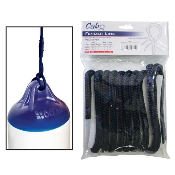 CABO Usturmaça Halatı, Çift Örgülü, Halkalı, Lacivert, Polyester, 10 mm, 2 m