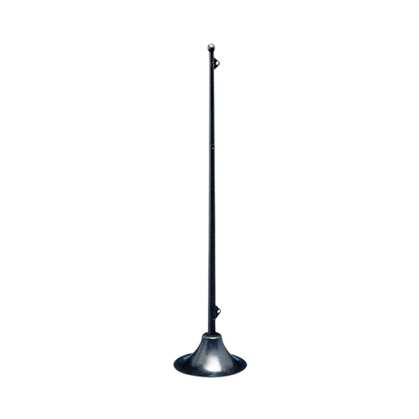 Flag Staff, w/Vert. & Horiz. Base, L.390mm, Black