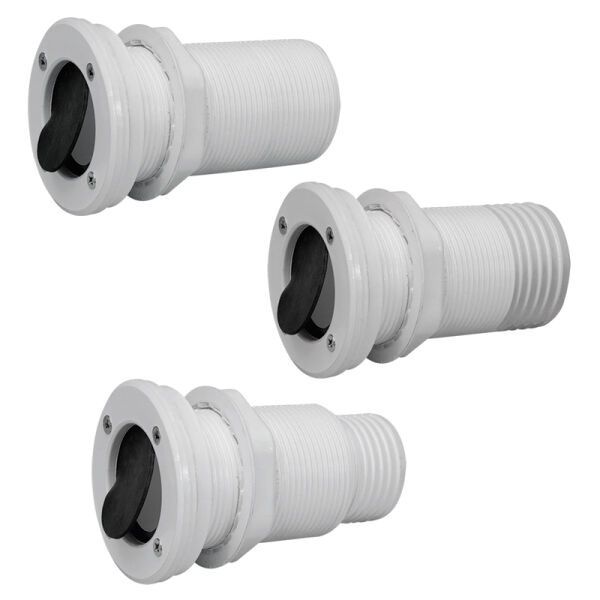 Thru-Hull Ø55mm w/Non-Ret.Valve, f/Hose Ø50mm,White
