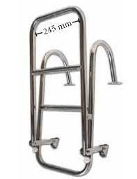 Merdiven Katlanabilir Paslanmaz-Tutamaklı Basamak 2+1 Boy: 80 cm