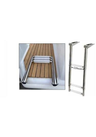 Merdiven Paslanmaz-Teleskobik Basamak 3 Boy:85 cm
