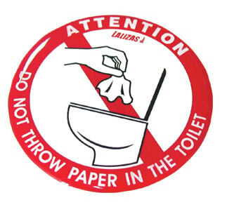Silikon Etiket 80Mm No Paper İn The Toilet