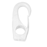 Snap Hook w/Eye Ø12x58mm, f/Ø8mm Cord, Polyam. White