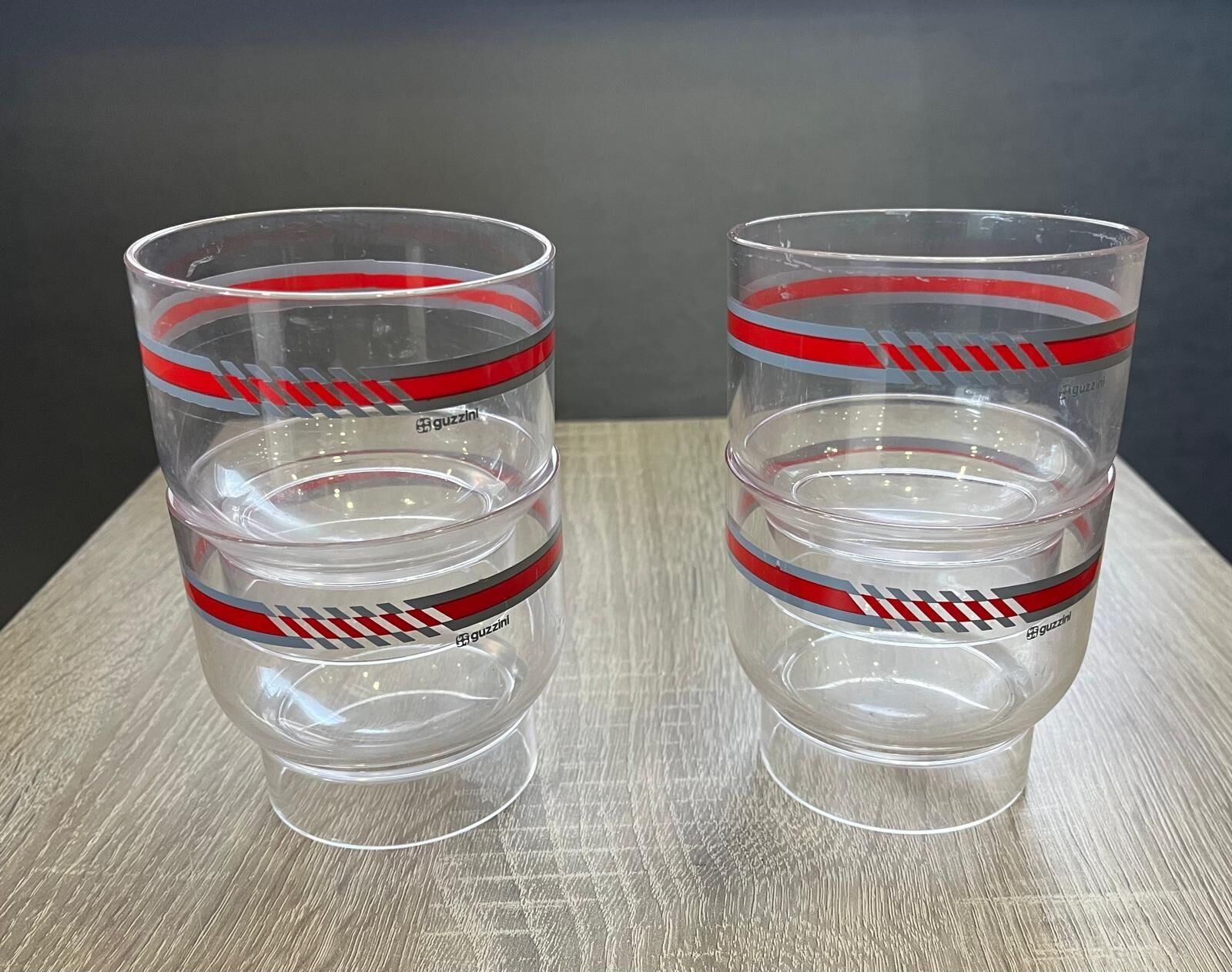 Guzzini Lucite Vintage Akrilik 4'lü Bardak Seti