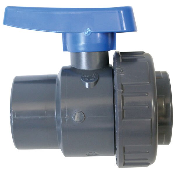 Ball Valve 1 1/2'', Single Union BSPT, Plastic, Grey