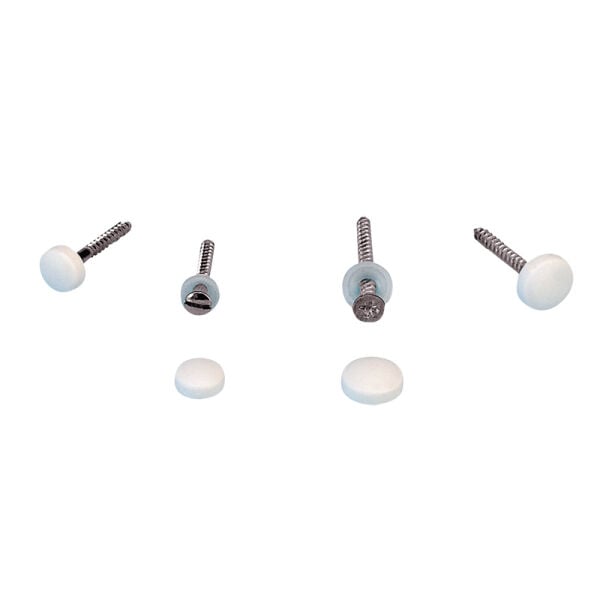 Cap & Washer for Screw, Ø4mm, Plastic, White