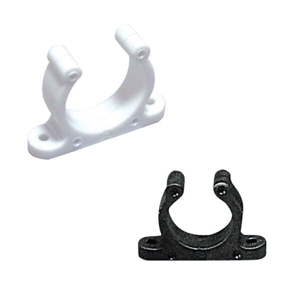 Plastic Support Clip, Screwed, Ø30mm, Black