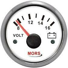 Voltmetre Beyaz 12V Ø:55mm