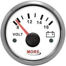 Voltmetre Beyaz 12V Ø:55mm