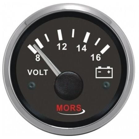 Voltmetre Siyah 24V Çap:55mm