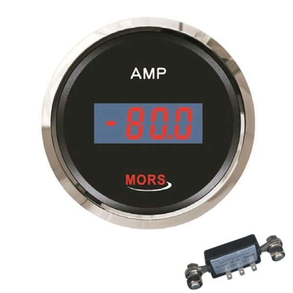 Dijital Ampermetre Göstergesi Siyah 12-24V 55Mm