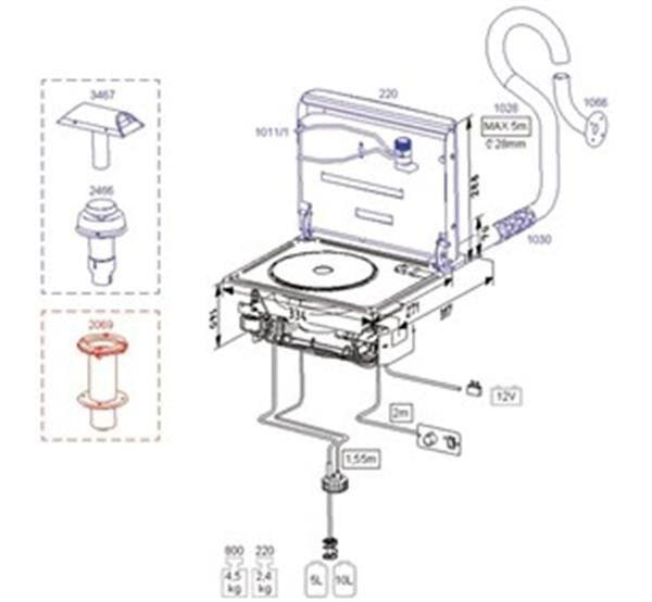 1028, 800 modeli için paslanmaz egzoz borusu