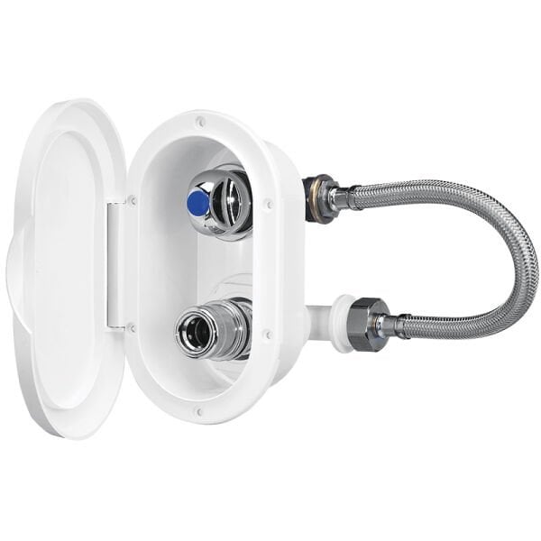 Case w/Cold Wat.Tap & Outlet, Elbow Conn. w/Lid, Chrome