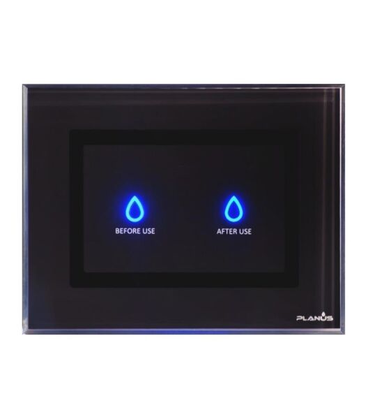 Planus Siyah Full Glass-Touch Panel 2 Butonlu