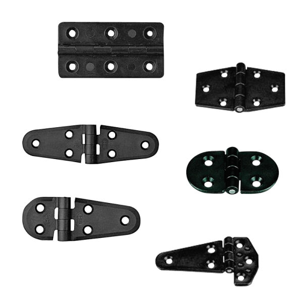 Hinge Polyamide, Rectangular 40x75x3.5mm, Black