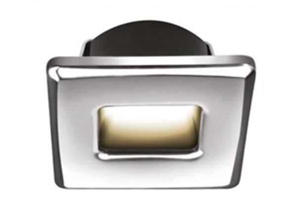 Ember Led Merdiven Lambası Mavi Kare, parlak krom 45x45 mm