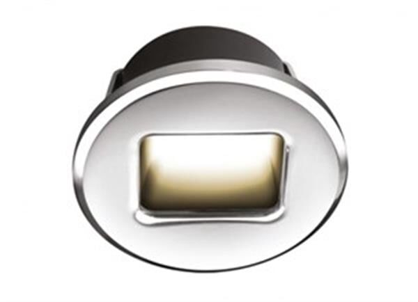 Ember Led Merdiven Lambası Sıcak Beyaz Yuvarlak, Parlak Krom 45 mm