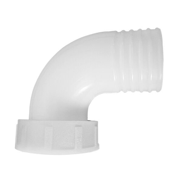 Thru-Hull 1 1/2'' Elb. 90ºFemConn.f/Hose Ø40mm, White