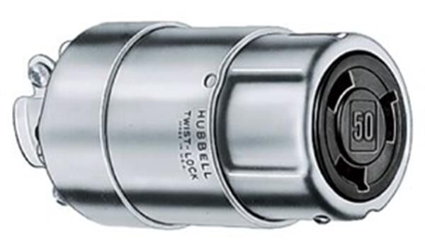 Hubbell 220V paslanmaz marin fiş 50 Amp