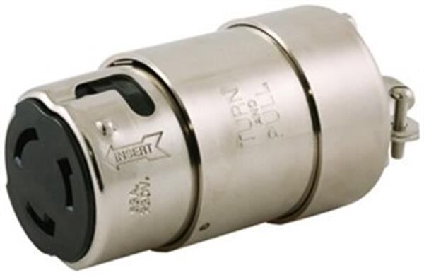 Hubbell 220V paslanmaz çelik marin fiş