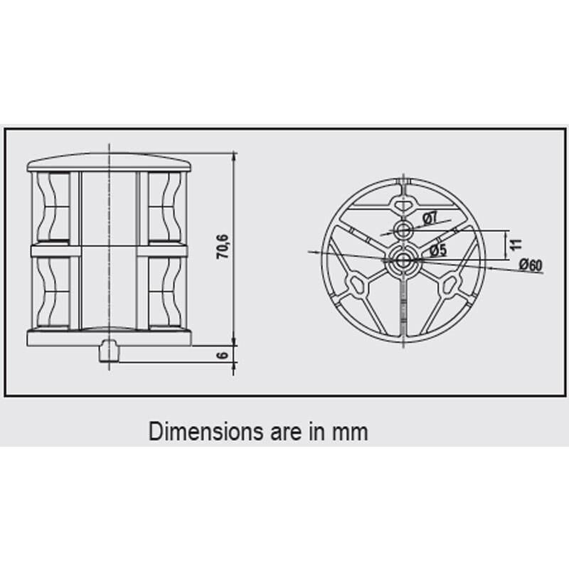 FOS LED 12 Üç Renk&Çapa Feneri, Beyaz