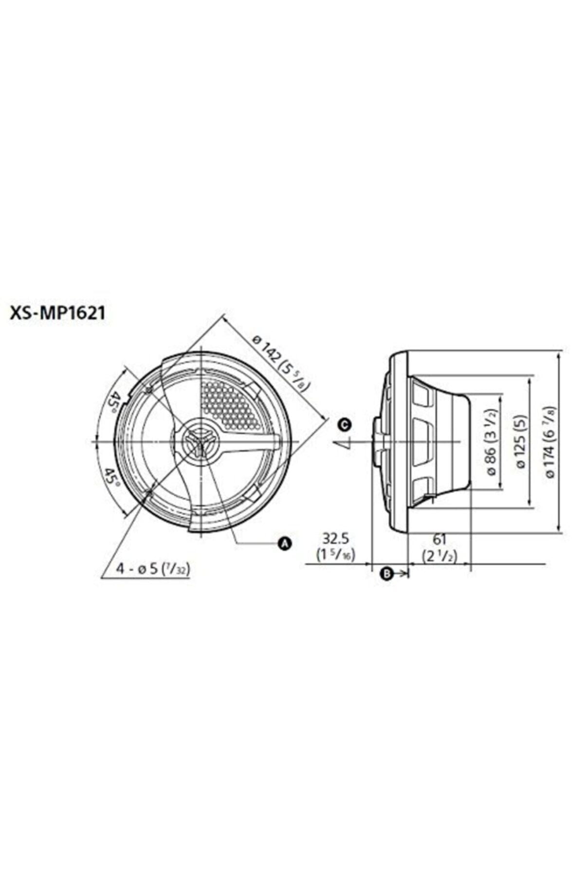 SONY Xs-mp1621 16cm (6,5 Inç) Marine (deniz Tipi ) 2-yollu Çift Konili 160 Watt Suya Dayanıklı Hoparlör
