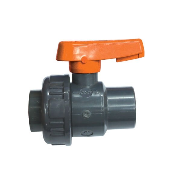 Ball Valve 1'', Single Union BSPP, Plastic, Grey