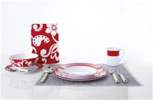 High-Line Sierra Red, 20 parça melamin yemek takımı