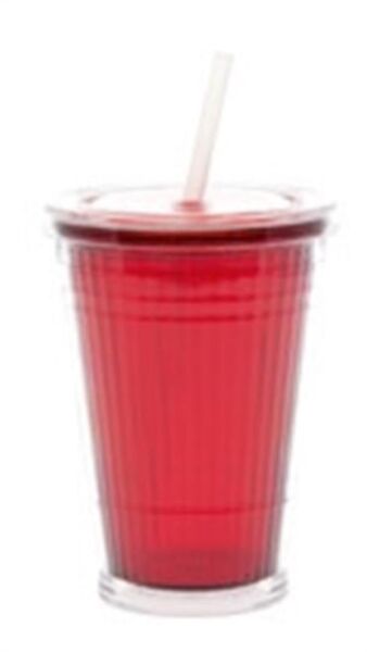 Gimex büyük bardak, pipetli kırmızı