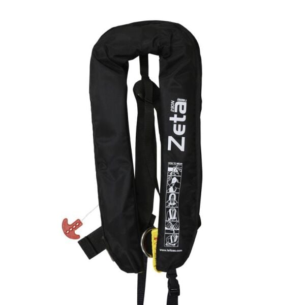 ZETA ŞIŞME CANYELEĞI,OTOMA.YETIŞKIN 290N,ISO 12402-2,D-HALKA & BACAK ARAS. KAYIŞ,SIYAH