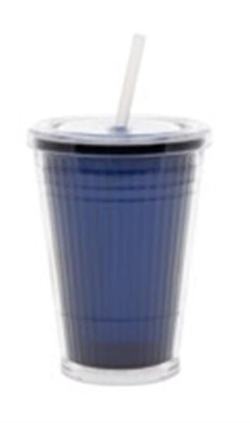 Gimex büyük bardak, pipetli lacivert